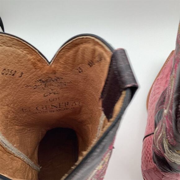 El General Kids Pink Crocodile Cowboy Boots Size 25 Casual - Picture 8 of 14